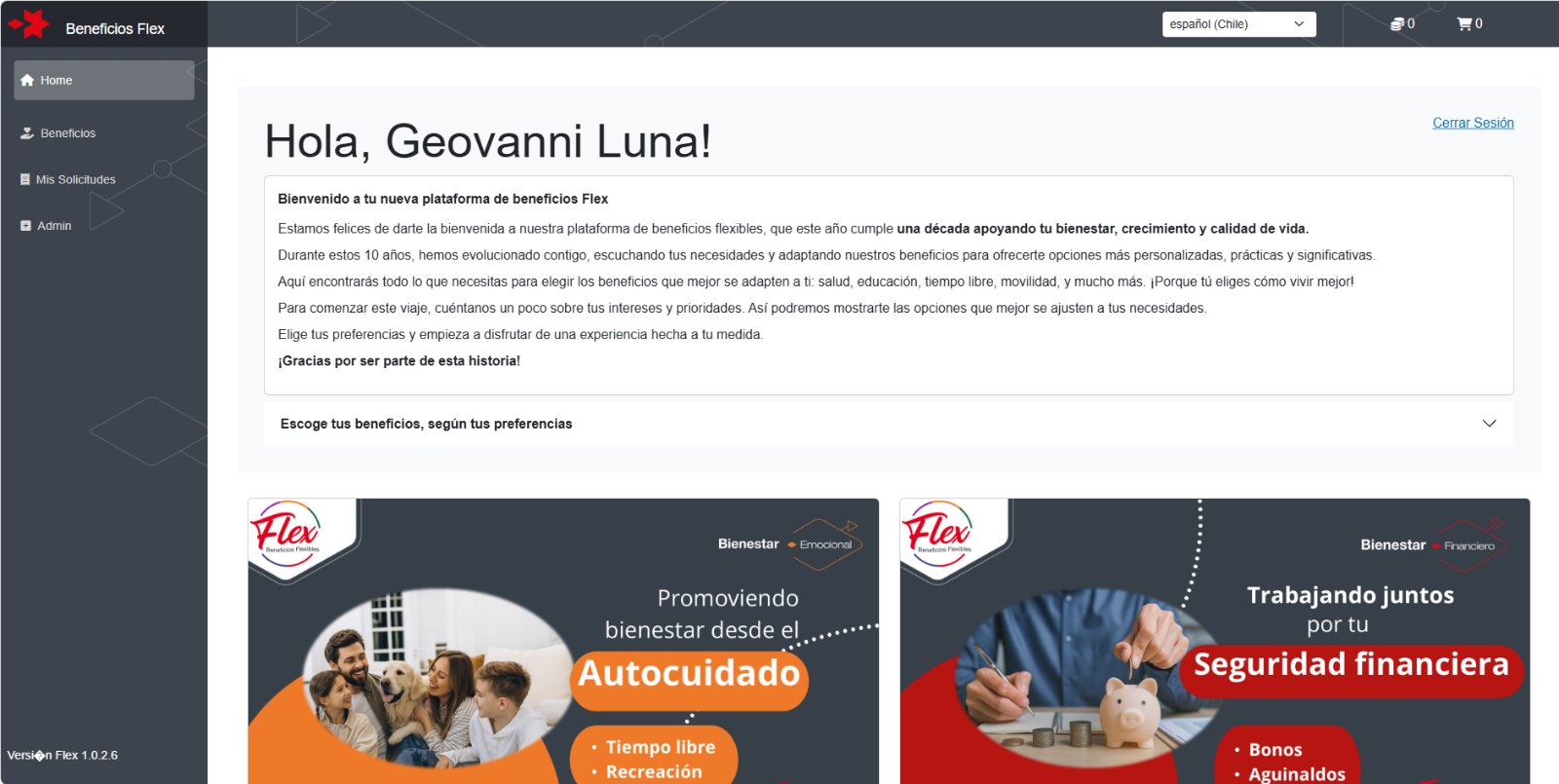 Plataforma de beneficios flexibles Enaex